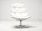 Silla EJ5 Corona de cuero blanco de Poul Volther, Imagen 4