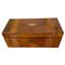 Caja de escritura victoriana antigua grande de madera nudosa de nogal, Imagen 1