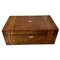 Antike viktorianische Schreibbox aus Nusswurzelholz 1