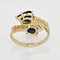 Modern Pear-Cut Sapphire, Diamonds and 18 Karat Yellow Gold You and Me Ring 10