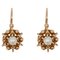 French Pearl and 18 Karat Rose Gold Lever Back Earrings, 20th Century, Image 1