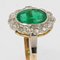 19th Century Emerald and Diamonds Cluster Ring in 18 Karat Rose and White Gold 7