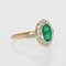 19th Century Emerald and Diamonds Cluster Ring in 18 Karat Rose and White Gold, Image 8