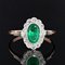 19th Century Emerald and Diamonds Cluster Ring in 18 Karat Rose and White Gold 3