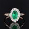 19th Century Emerald and Diamonds Cluster Ring in 18 Karat Rose and White Gold, Image 3