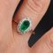 19th Century Emerald and Diamonds Cluster Ring in 18 Karat Rose and White Gold 5
