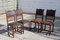 Antique French Embossed Leather Dining Chairs, Set of 4 1