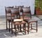 Antique French Embossed Leather Dining Chairs, Set of 4, Image 2