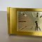 Reloj de mesa Hollywood Regency vintage de latón macizo de Dugena, Switzerland, años 60, Imagen 5