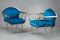 Vintage Blue Chromed Steel Armchairs, 1950s, Set of 2, Image 3