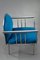Vintage Blue Chromed Steel Armchairs, 1950s, Set of 2 7