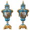 Covered Vases in Polychrome Porcelain in the Style of Sèvres, Set of 2 1