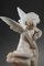 Marble Statue Angel with Butterfly or Cupid, 19th Century 4