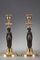 Charles X Candlesticks in Patinated and Gilded Bronze 3