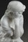 Pugi, Nachdenkliche Skulptur einer jungen Frau, weißer Marmor 13
