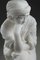Pugi, Nachdenkliche Skulptur einer jungen Frau, weißer Marmor 12