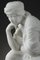 Pugi, Nachdenkliche Skulptur einer jungen Frau, weißer Marmor 9