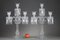 Baccarat Candelabras in Molded Crystal with 4 Lights, 19th Century, Set of 2 2