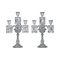 Baccarat Candelabras in Molded Crystal with 4 Lights, 19th Century, Set of 2 1