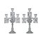 Candelabros Baccarat de cristal moldeado con cuatro luces, siglo XIX. Juego de 2, Imagen 1