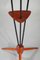 Vintage Floor Lamp with Three Arms Joined by a Teak Shelf 10