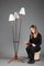 Vintage Floor Lamp with Three Arms Joined by a Teak Shelf 14