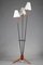 Vintage Floor Lamp with Three Arms Joined by a Teak Shelf 2