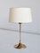 B-024 Brass Table Lamp with Beige Silk Shade from Bergboms, Sweden, 1960s 1
