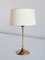 B-024 Brass Table Lamp with Beige Silk Shade from Bergboms, Sweden, 1960s, Image 1