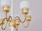 Six Arm T526 Brass and Opal Glass Chandelier by Hans-Agne Jakobsson for AB Markaryd, Sweden, 1960s 5