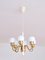 Six Arm T526 Brass and Opal Glass Chandelier by Hans-Agne Jakobsson for AB Markaryd, Sweden, 1960s 1