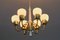 Six Arm T526 Brass and Opal Glass Chandelier by Hans-Agne Jakobsson for AB Markaryd, Sweden, 1960s, Image 9