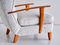 Fauteuil à Oreilles en Merisier et Tissu Nobilis par Gio Ponti, Italie, 1929 4