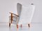 Fauteuil à Oreilles en Merisier et Tissu Nobilis par Gio Ponti, Italie, 1929 7