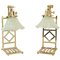 Brass Jugendstil Table Lamps with Shades in Opaline Glass, Set of 2 1