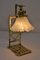 Brass Jugendstil Table Lamps with Shades in Opaline Glass, Set of 2 7