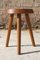 Vintage Brutalist Stool Tripod in Beech, France 2