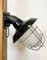 Industrial Black Enamel and Cast Iron Wall Lamp with Iron Grid, 1960s, Image 6