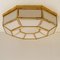 Octagonal Brass & Glass Flush Mount or Wall Light, 1970, Image 3