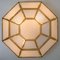 Octagonal Brass & Glass Flush Mount or Wall Light, 1970 4