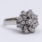 Vintage 14k White Gold Diamond Flower Ring, 1960s 3