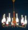 Brass and Murano Glass Chandelier from Stilnovo, Italy, 1950s, Image 8