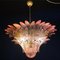 Lámpara de araña Palmette de cristal de Murano rosa, Imagen 2