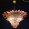 Pink Murano Glass Palmette Chandelier 2