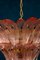 Lámpara de araña Palmette de cristal de Murano rosa, Imagen 9