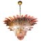 Lámpara de araña Palmette de cristal de Murano rosa, Imagen 1