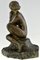 Maxime Real Del Sarte, Art Deco Sculpture, Seated Nude with Flowers, France, 1920s, Bronze 5