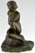 Maxime Real Del Sarte, escultura Art Déco, desnudo sentado con flores, Francia, años 20, bronce, Imagen 6