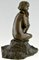 Maxime Real Del Sarte, Art Deco Sculpture, Seated Nude with Flowers, France, 1920s, Bronze 7