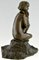 Maxime Real Del Sarte, escultura Art Déco, desnudo sentado con flores, Francia, años 20, bronce, Imagen 7